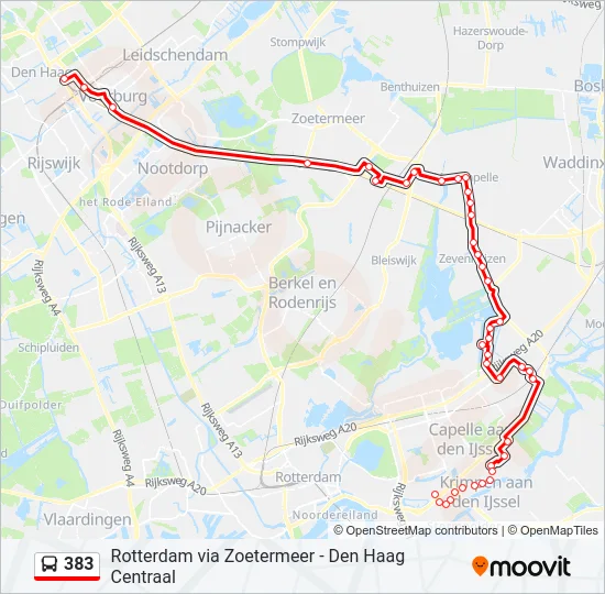 383 Bus Line Map