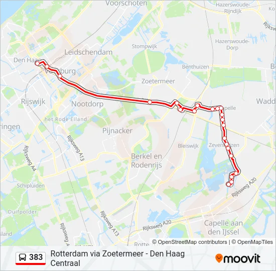 383 Bus Line Map