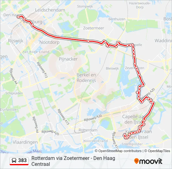 383 Bus Line Map