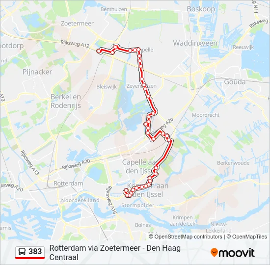 383 Bus Line Map