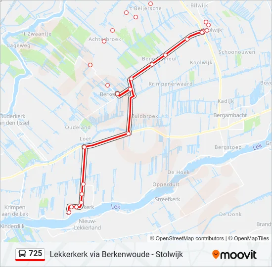 725 Bus Line Map
