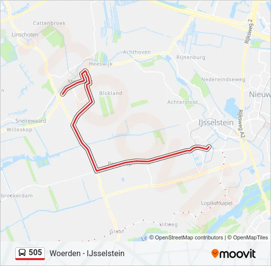 505 Bus Line Map