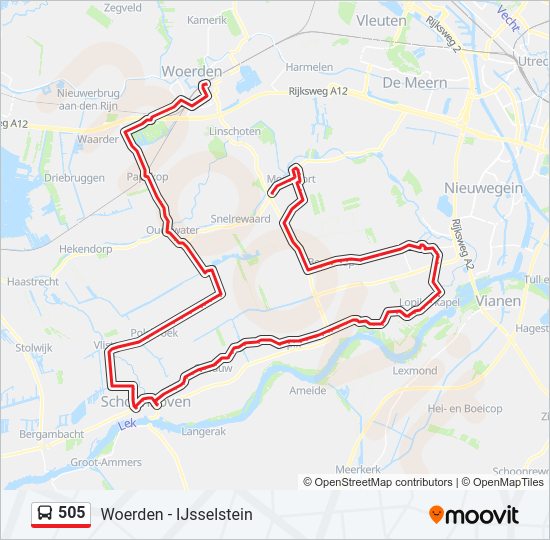 505 bus Line Map