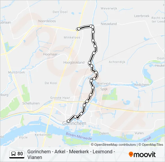 80 Bus Line Map