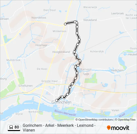 80 Bus Line Map