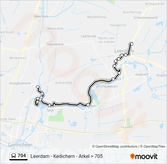704 Bus Line Map