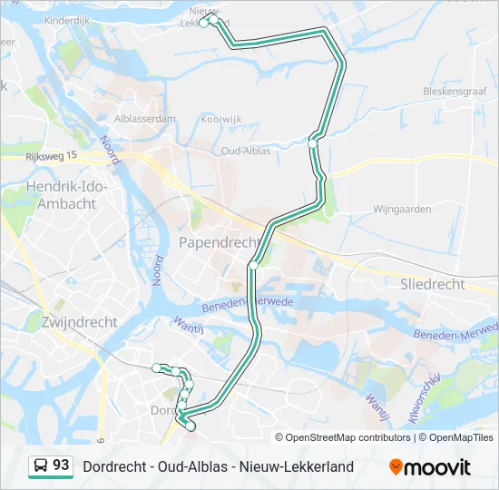 93 Bus Line Map