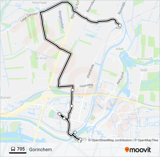 705 Bus Line Map