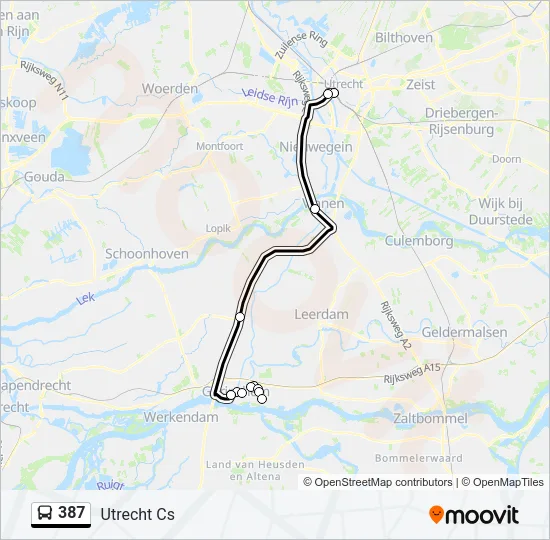 387 Bus Line Map