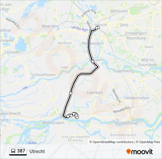 387 Bus Line Map