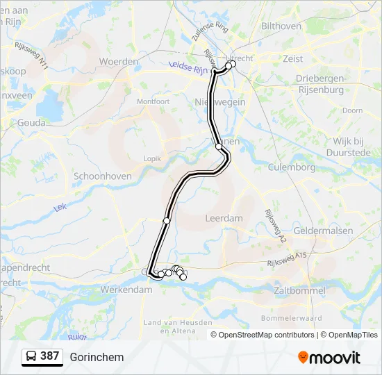 387 Bus Line Map