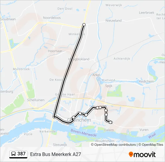 387 Bus Line Map