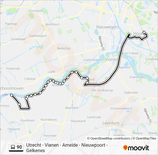 90 Bus Line Map