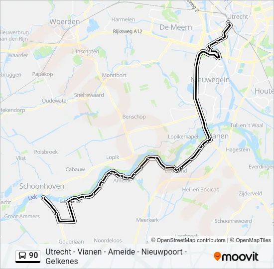 90 Bus Line Map