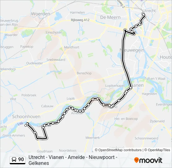 90 Bus Line Map