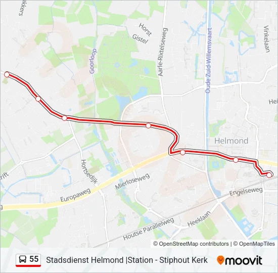 55 Bus Line Map