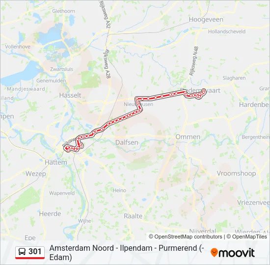 301 Bus Line Map