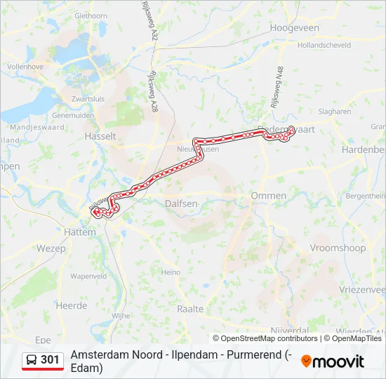 301 Bus Line Map