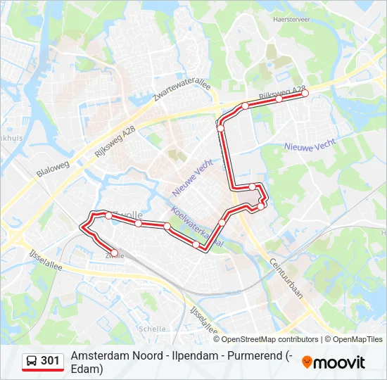 301 Bus Line Map