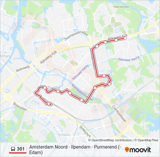 301 Bus Line Map