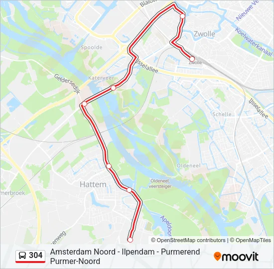 304 Bus Line Map