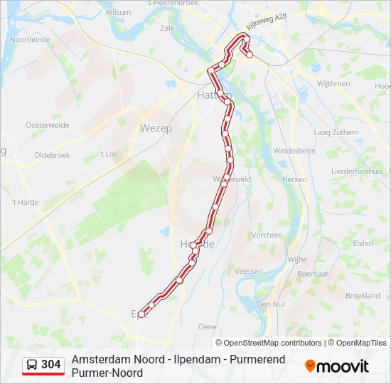 304 Bus Line Map