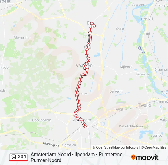304 Bus Line Map