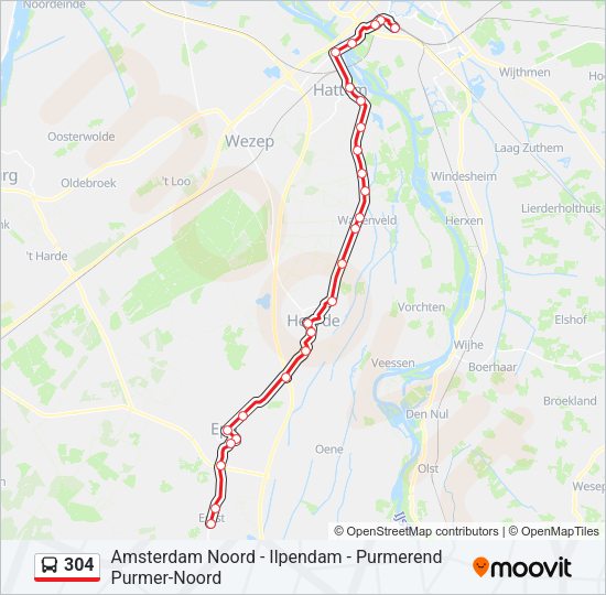 304 Bus Line Map