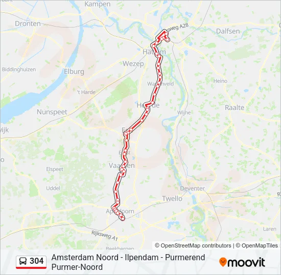 304 Bus Line Map