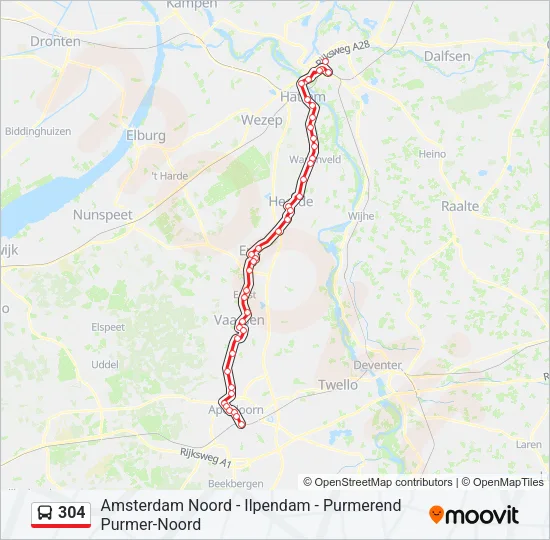 304 Bus Line Map