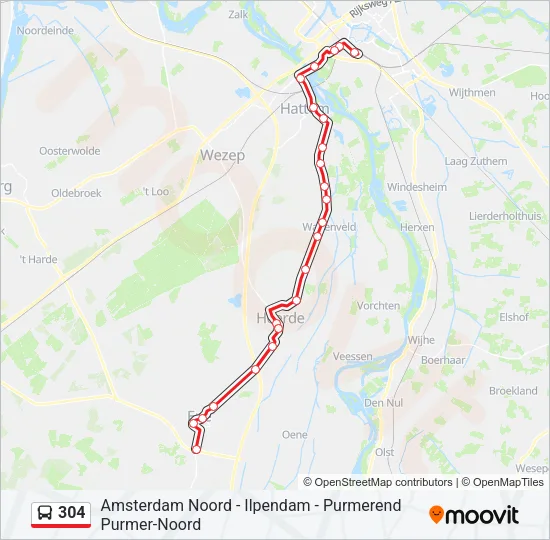 304 Bus Line Map