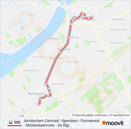 305 Bus Line Map