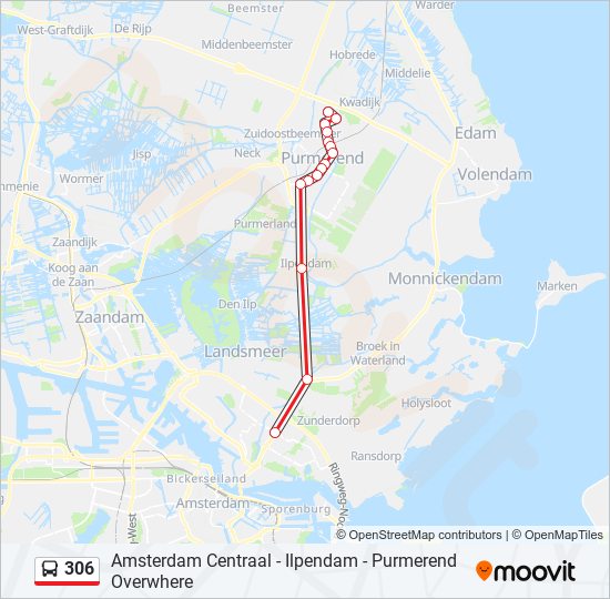 306 Route dienstregelingen, haltes en kaarten Amsterdam Noord (Bijgewerkt)