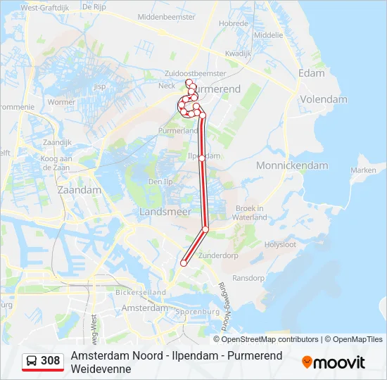 308 Bus Line Map