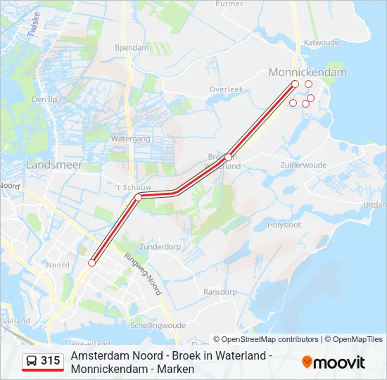 315 Bus Line Map