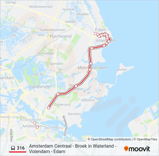 316 Bus Line Map
