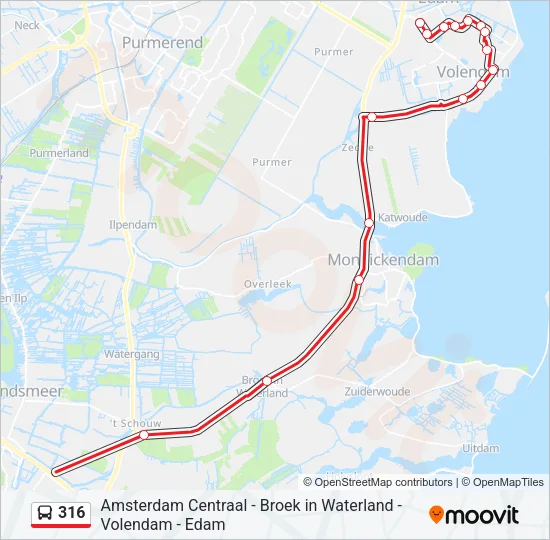 316 Bus Line Map