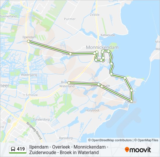 419 Bus Line Map