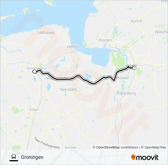 SNELBUS I.P.V. TREIN  Line Map