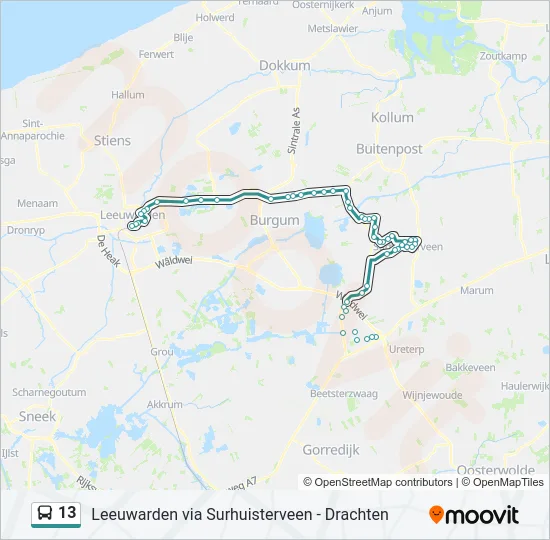 13 Bus Line Map