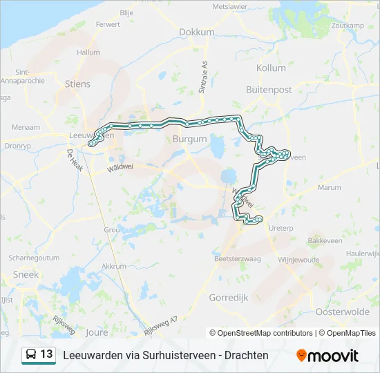 13 Bus Line Map