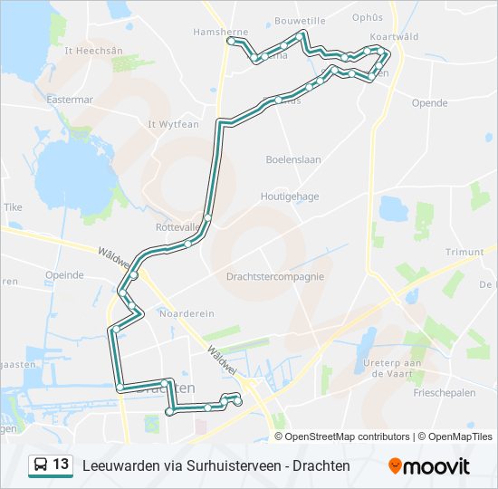 13 bus Line Map