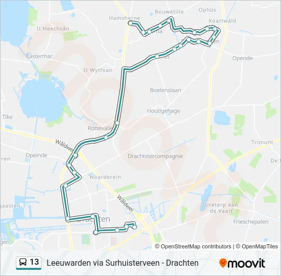 13 Bus Line Map