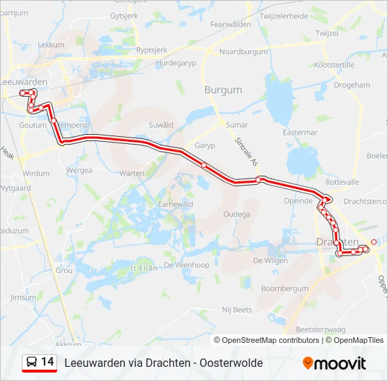 14 Bus Line Map