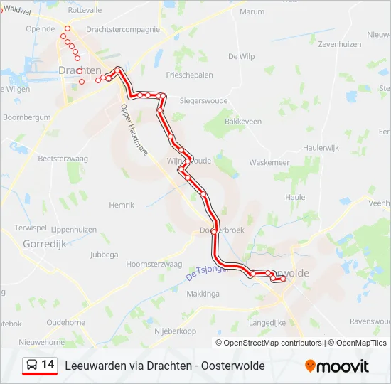 14 Bus Line Map
