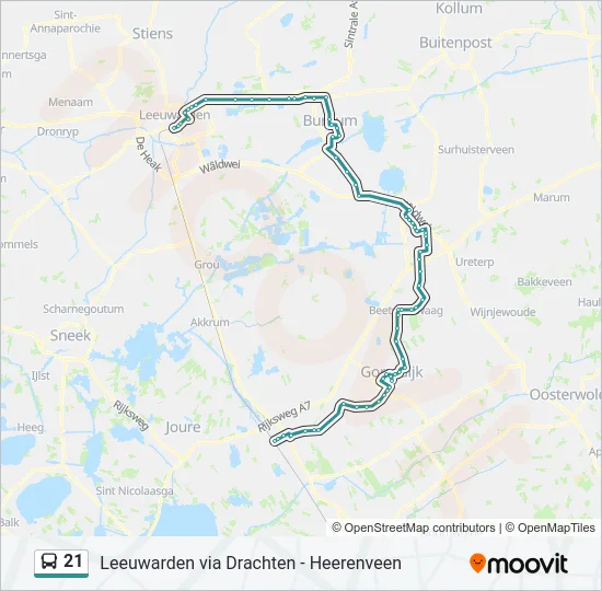 21 Bus Line Map