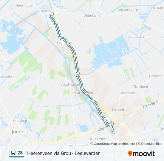 28 Bus Line Map