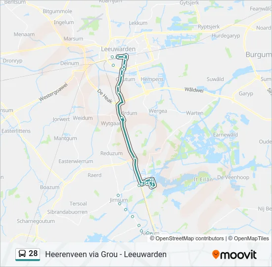 28 Bus Line Map