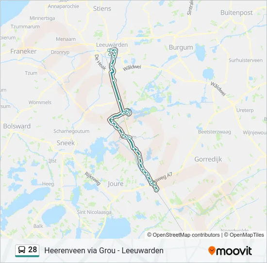 28 Bus Line Map