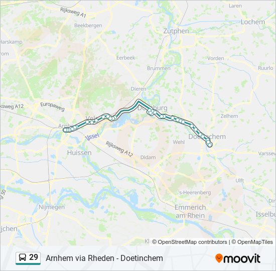 29 bus Line Map